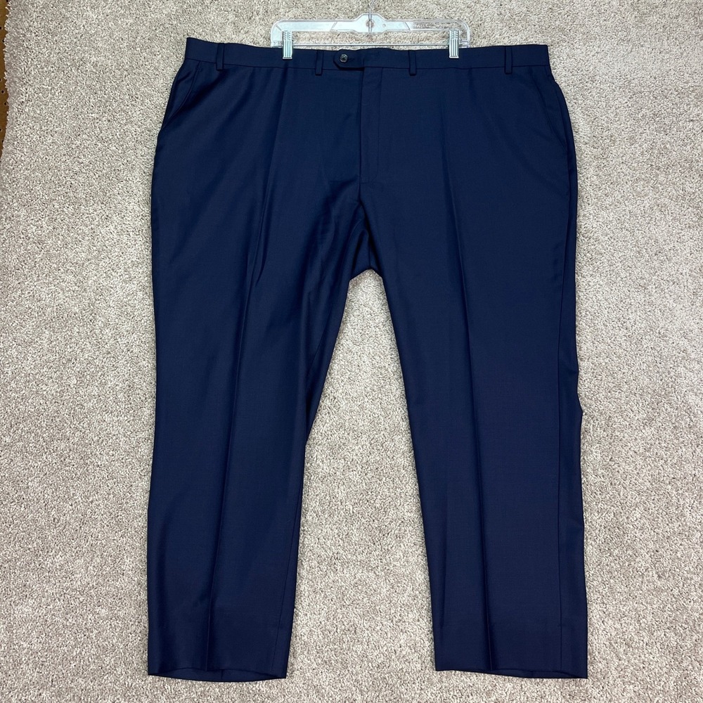 Lauren Ralph Lauren Dress Pants Mens 50R 51x29 Navy Blue Wool Flat Front EUC